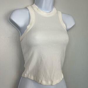 Suzette Collection Ribbed High Neck Crop Tank S/M